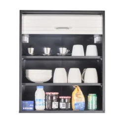Rangement de cuisine à rideau coloris noir L60 cm - COOKING