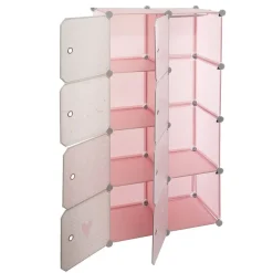 Rangement penderie rose pour enfant