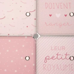 Rangement penderie rose pour enfant