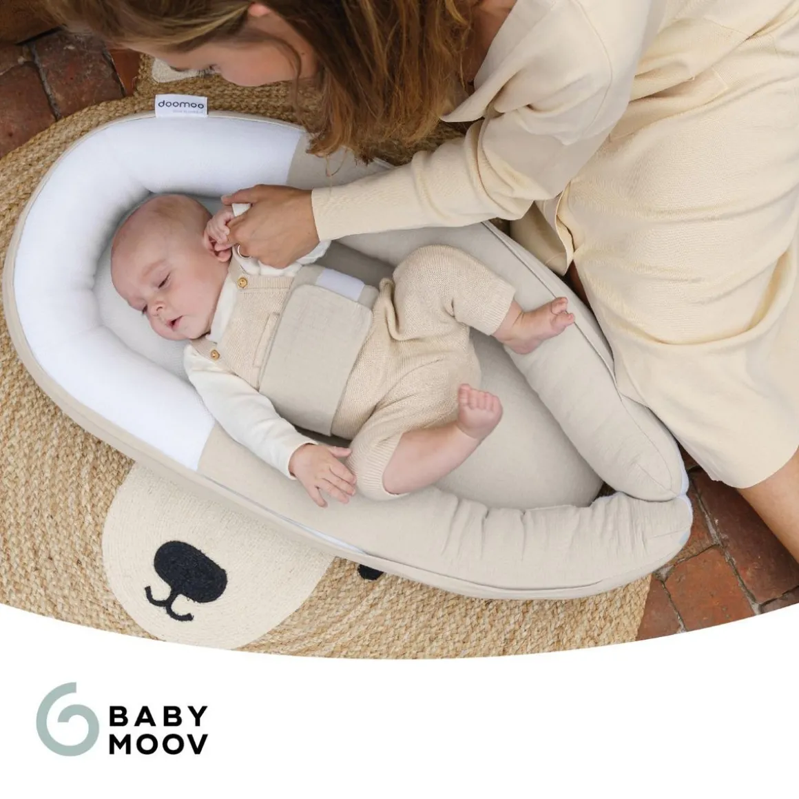 Réducteur nouveau-né Doomoo Cocoon Babymoov - Evolutif, Respirant, 0 - 8 mois - Tetra Sand