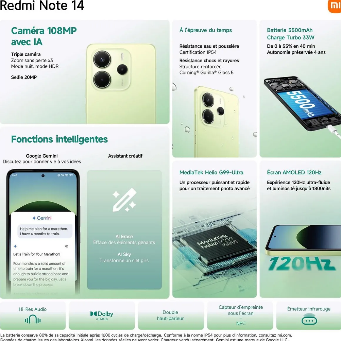 Redmi Note 14 4G 256Go - Noir