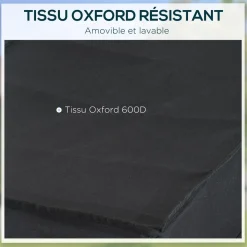 Remorque de transport velo cargo pliable charge max.60kg avec 4 reflecteurs et housse amovible rouge noir