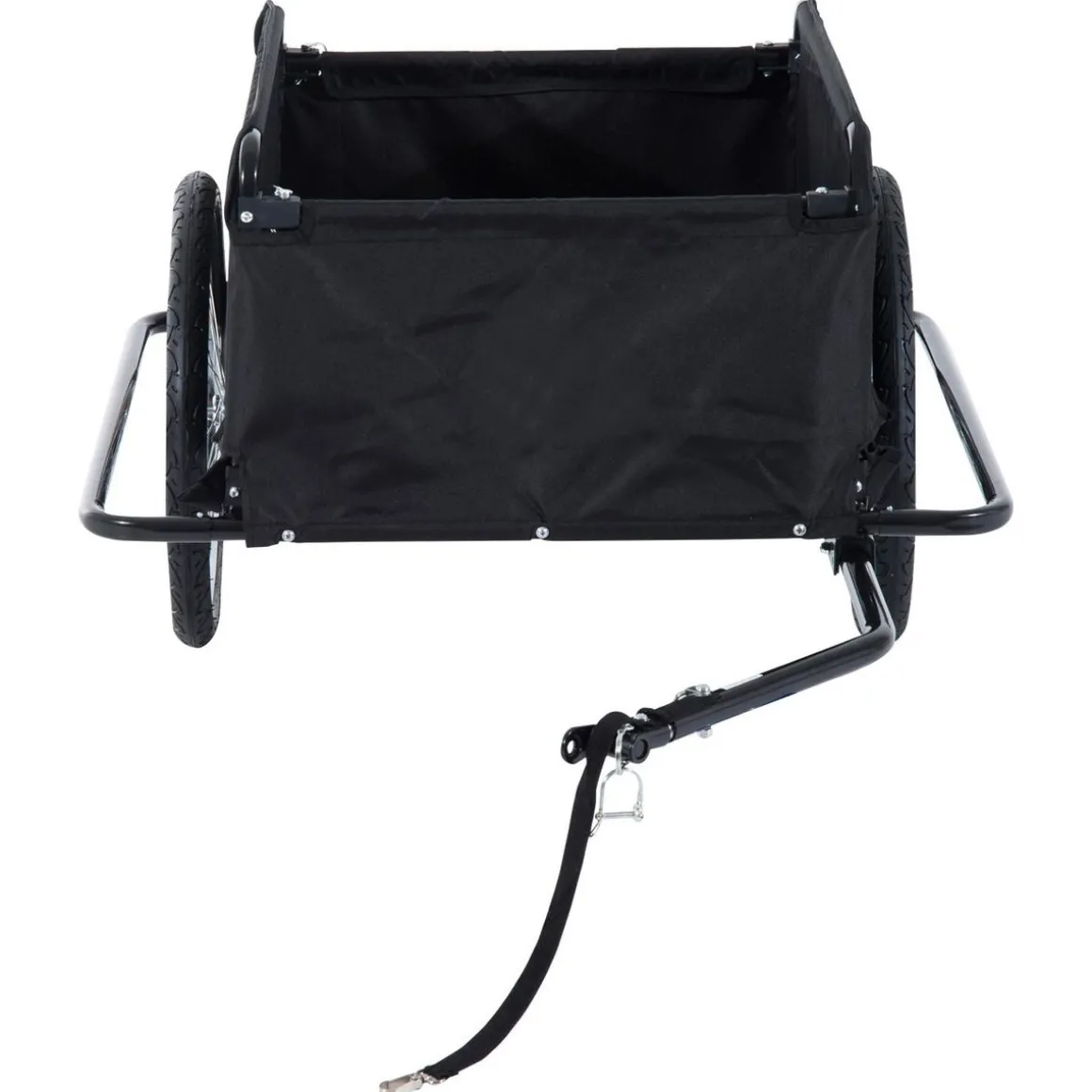 Remorque de transport velo cargo pliable charge max.60kg avec 4 reflecteurs et housse amovible rouge noir