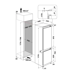 Réfrigérateur combiné intégrable à glissière 273l - ART6600LHE