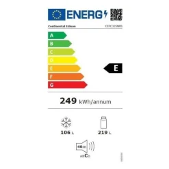 Réfrigérateur congélateur bas - CONTINENTAL EDISON - 325L - Total No Frost - distributeur d'eau- Noir