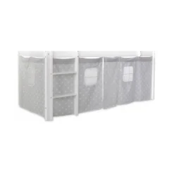 Rideau de lit pour lit mezzanine en coton Etoiles grises