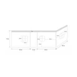Rideau de lit pour lit mezzanine en coton Etoiles grises