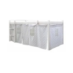 Rideau de lit pour lit mezzanine en coton Etoiles grises