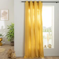 Rideau uni en gaze de coton oeillets à l'unité 140x260cm