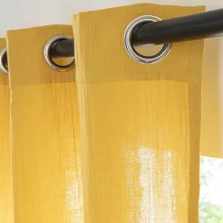 Rideau uni en gaze de coton oeillets à l'unité 140x260cm