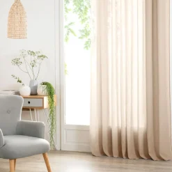 Rideau Voilage uni oeillets métal en polyester 140x240cm ANA