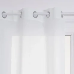 Rideau Voilage uni oeillets métal en polyester 140x240cm ANA