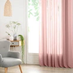 Rideau Voilage uni oeillets métal en polyester 140x240cm ANA