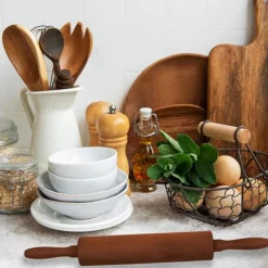 Rouleau à Pâtisserie en Bois Acacia 45cm Marron