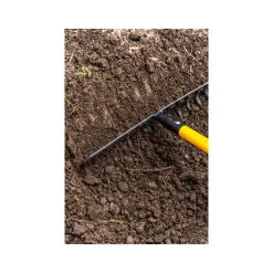 Râteau pour jardin - Suan - 14 dents - Manche en fibre de verre - Dimensions : 150 x 40 x 8,6 cm