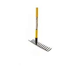 Râteau pour jardin - Suan - 14 dents - Manche en fibre de verre - Dimensions : 150 x 40 x 8,6 cm