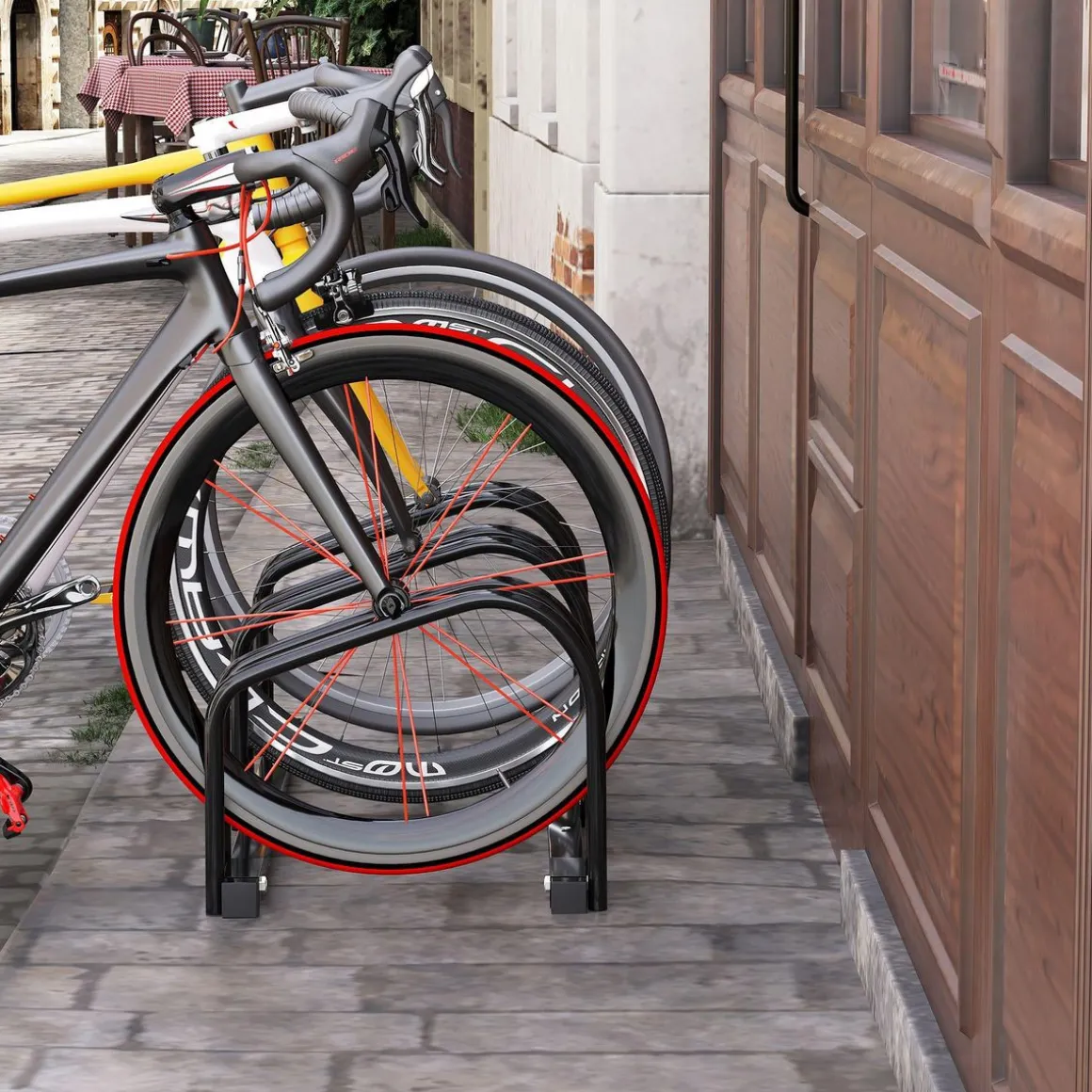 Râtelier 3 vélos dim. 76L x 33l x 27H cm acier galvanisé noir