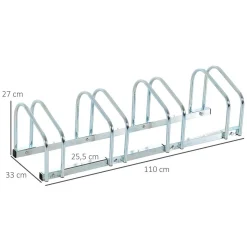Râtelier 4 vélos dim. 110L x 33l x 27H cm acier galvanisé