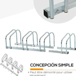 Râtelier 4 vélos dim. 110L x 33l x 27H cm acier galvanisé