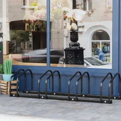 Râtelier 4 vélos dim. 179L x 33l x 27H cm acier galvanisé noir