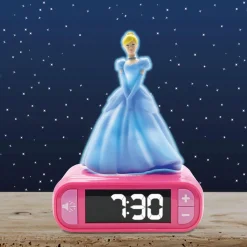 Réveil avec Veilleuse en 3D design Disney Princesses Cendrillon et effets sonores