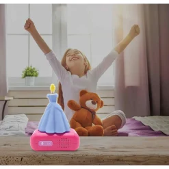 Réveil avec Veilleuse en 3D design Disney Princesses Cendrillon et effets sonores