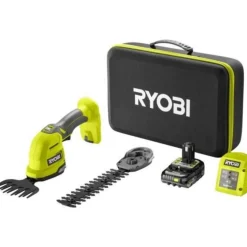 RYOBI - Cisaille a gazon / sculpteur de végétaux 18V ONE+ - Mallette de rangement + batterie 2,0 Ah & chargeur - RY18GSA-120T