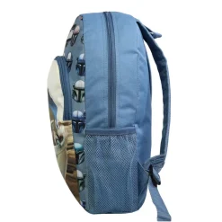 Sac à dos 37 cm avec poche Baby Yoda Star Wars / The Mandalorian Bleu et Beige Bagtrotter