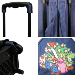 Sac à dos à roulettes 32 cm maternelle Super Mario Bleu