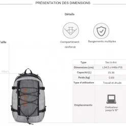 Sac à dos ordinateur Aoking 16''