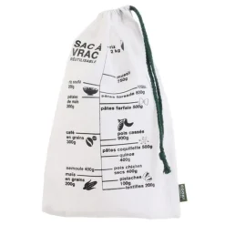 Sac à Vrac Gradué Réutilisable 32cm Blanc