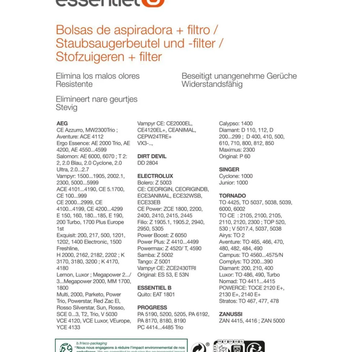 Sac aspirateur EB1000