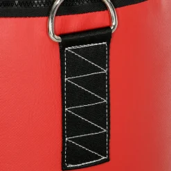 Sac de frappe à suspendre - kit de fixation, chaine 4 points, gants inclus - acier PVC EPE rouge noir