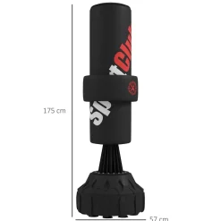 Sac de frappe boxe sur pied punching ball autoportant cible de touche réglable ventouses antidérapantes noir