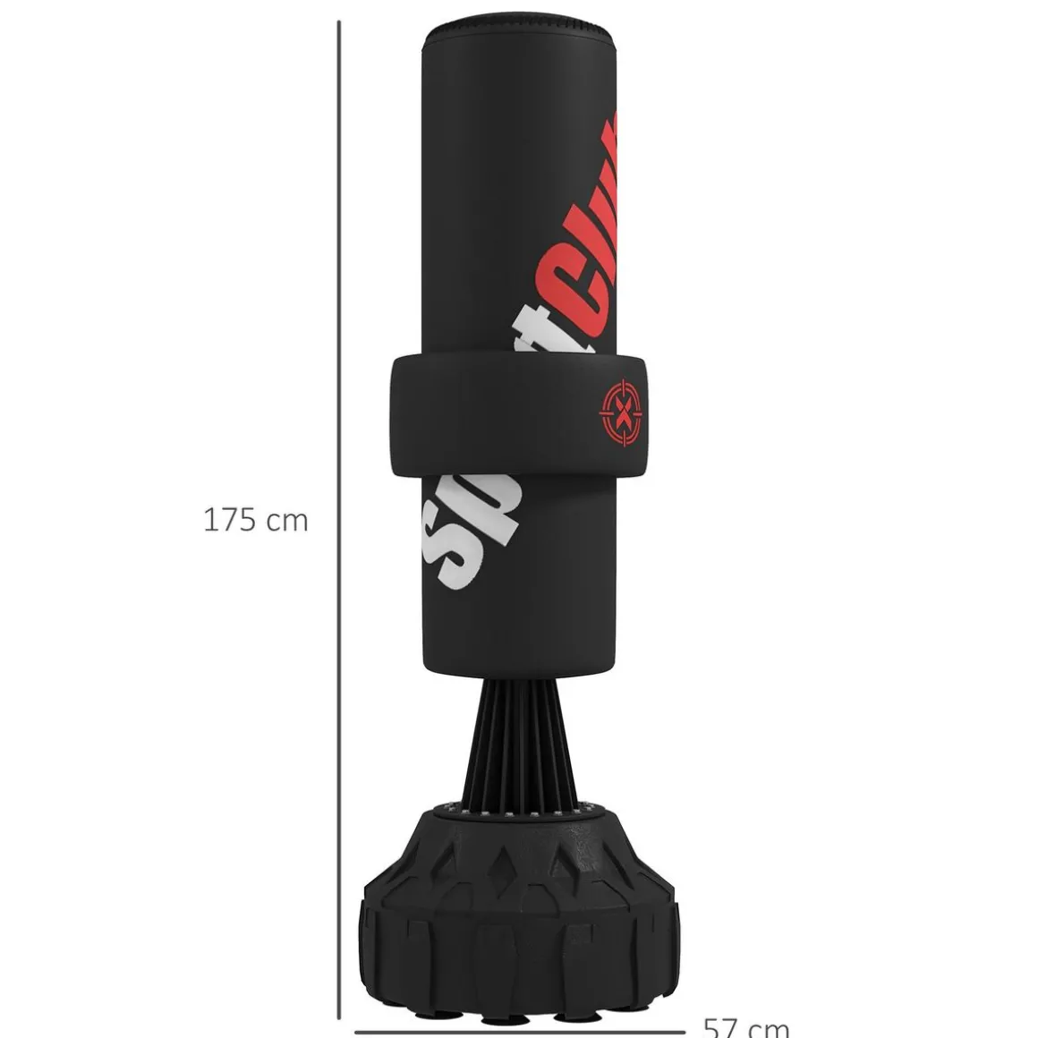 Sac de frappe boxe sur pied punching ball autoportant cible de touche réglable ventouses antidérapantes noir