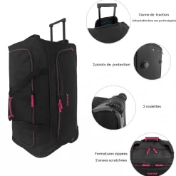 Sac de voyage avec roulettes 70L 64cm