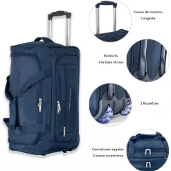 Sac de voyage cabine avec roulettes 36L 53cm