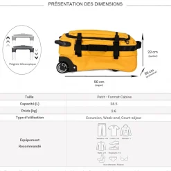 Sac de voyage cabine avec roulettes 38.5L 50cm