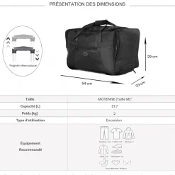 Sac de voyage cabine avec roulettes 42L 50cm