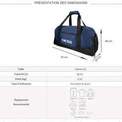 Sac de voyage week-end 26L et sport sans roulettes