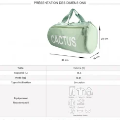 Sac de voyage week-end 15,5L et sport sans roulettes