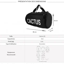 Sac de voyage week-end 15,5L et sport sans roulettes