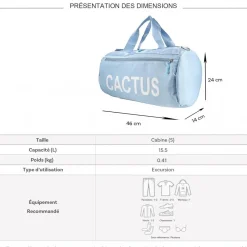 Sac de voyage week-end 15,5L et sport sans roulettes