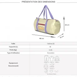 Sac de voyage week-end 18L et sport sans roulettes
