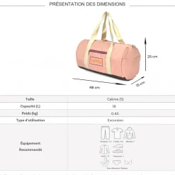 Sac de voyage week-end 18L et sport sans roulettes