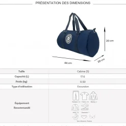 Sac de voyage week-end 17L et sport sans roulettes