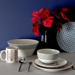 Saladier en Porcelaine Cottage 24cm Gris