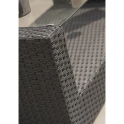 Salon bas de jardin - 5 places - Résine tressée - Noir - CONFORT FIDJI