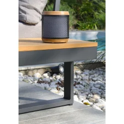 Salon bas de jardin - 4 places - Aluminium/bois - Anthracite - TOKYO