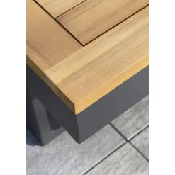 Salon bas de jardin - 4 places - Aluminium/bois - Anthracite - TOKYO